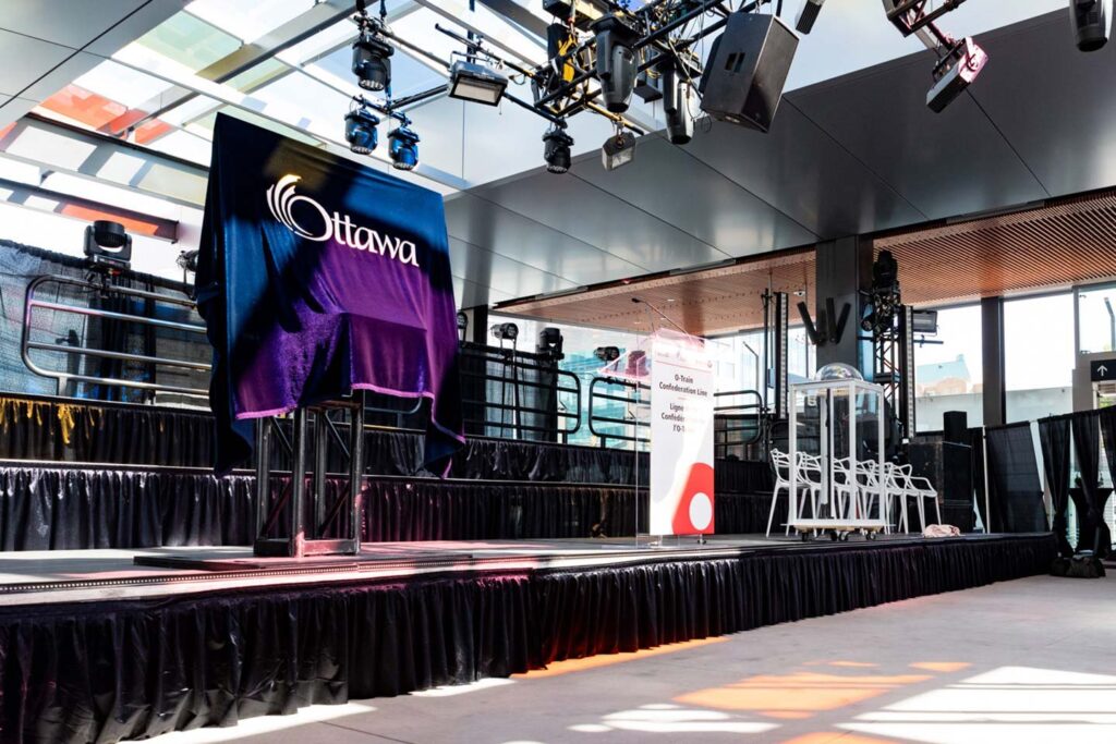 LRT Ottawa Event Opening D Rendering Lighting Truss Stage Dom Design Customize Rental Production
