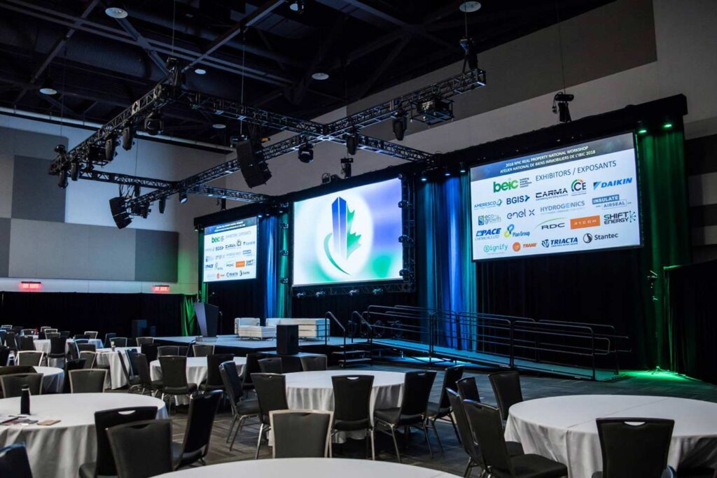 RPIC Ottawa Event Conference Stage Monitor Projector Video Mapping Screen Camera Lighting Truss Speaker Rental Production