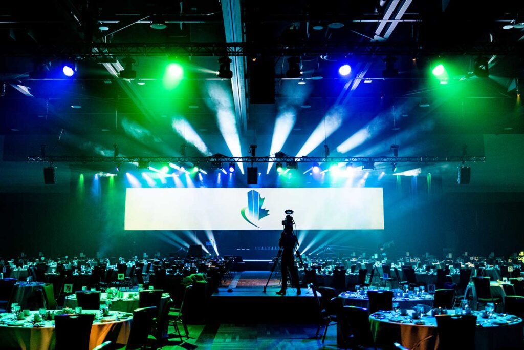 RPIC Ottawa Event Conference Stage Projector Video Mapping Screen Camera Lighting Truss Speaker Multimedia Rental Production