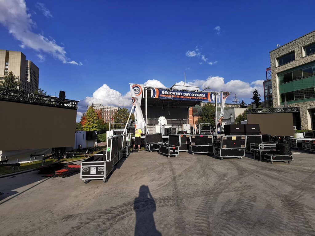 Recovery Day Ottawa Event Community Stage SL PA Speaker Audio LED Video Wall Screen Rental Production