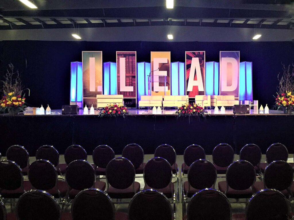 iLead Ottawa Event Conference Projector Screen Camera Lighting Speaker Multimedia Glowing column Rental Production