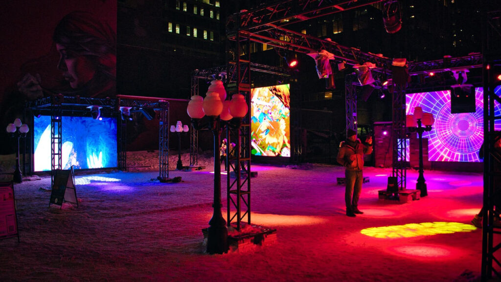 Fire Ice Ottawa Event LED Video Wall Speaker Lighting Truss Interactive Immersive Experience