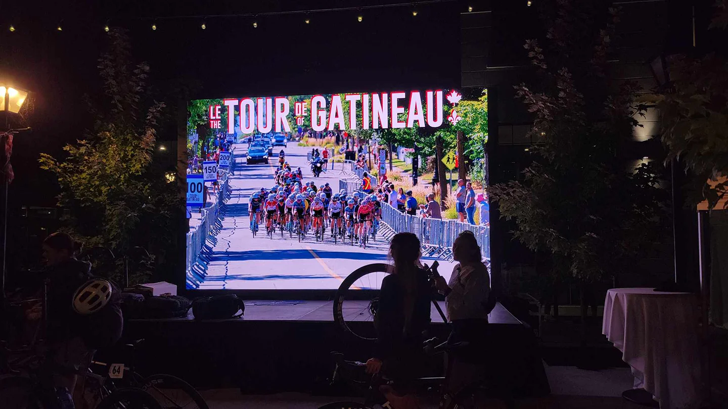 OSE Event Portfolio Photos - Tour de Gatineau - Video Wall at Night