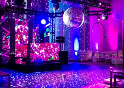 OSE Event Portfolio Photos - Canadian Bank Note Lighting Design with disco ball reflecting