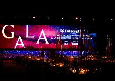 OSE Event Portfolio Photos - Large video wall with the events name.